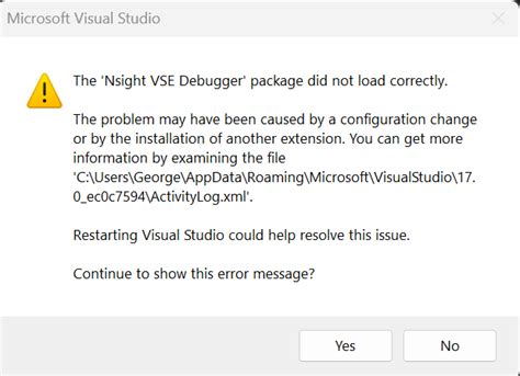 test window package did not load correctly|visual studio 2022 package didn't load.